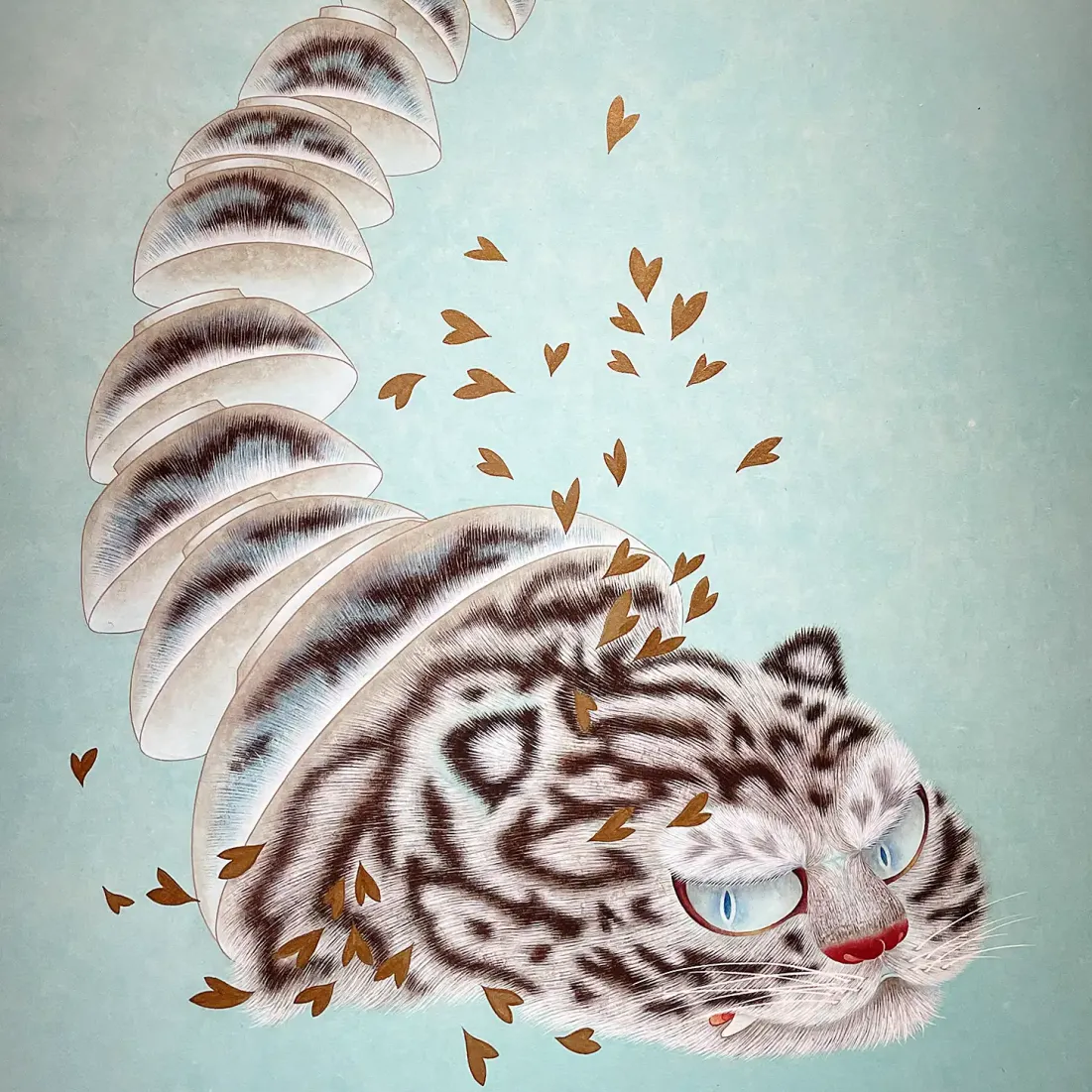 Чи Минсон — Цветочный паланкин 1, 2021 (бумага ханджи, пигменты)