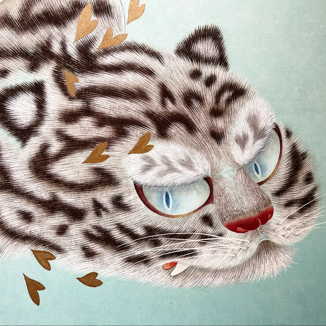 Чи Минсон — Цветочный паланкин 1, фрагмент, 2021 (бумага ханджи, пигменты)