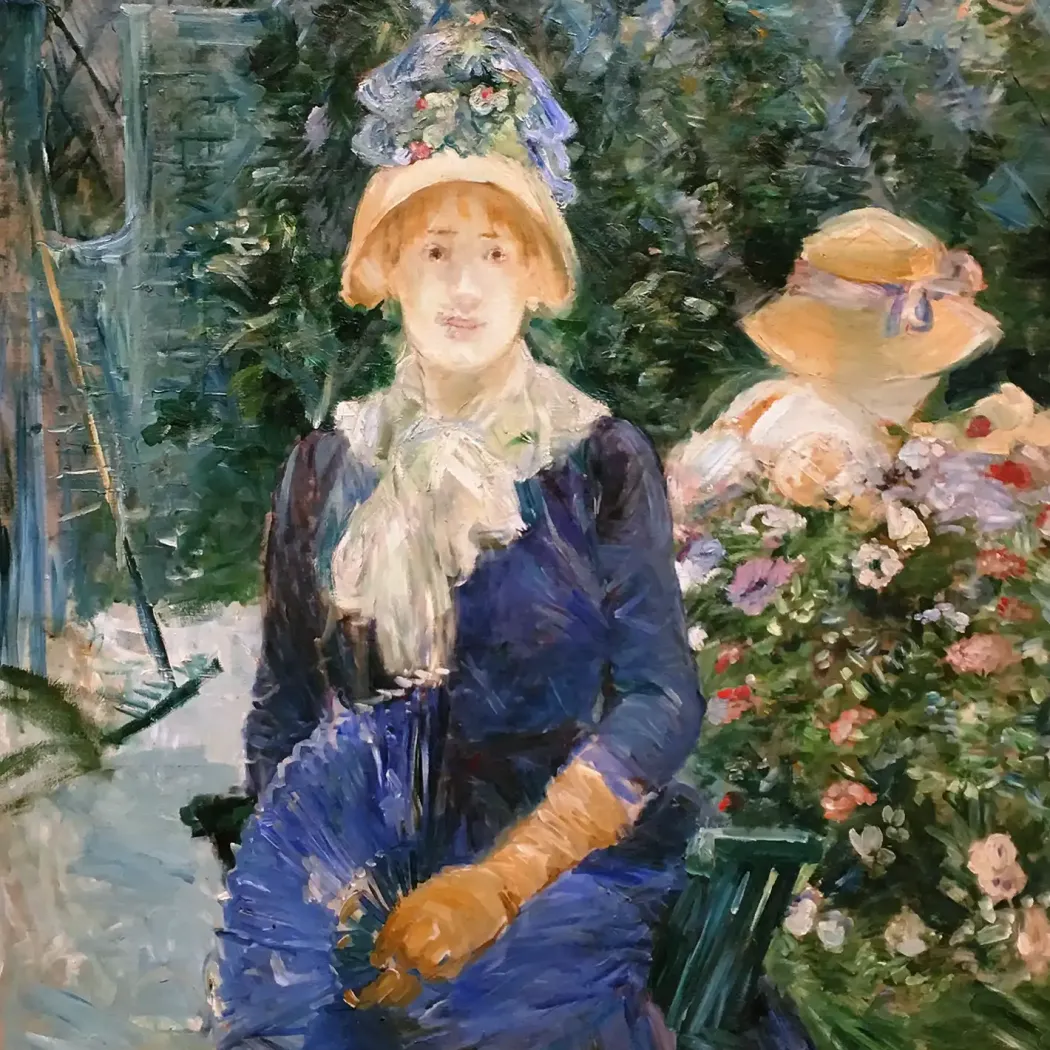 Берта Моризо — Женщина в саду, 1882-1883 (холст, масло)