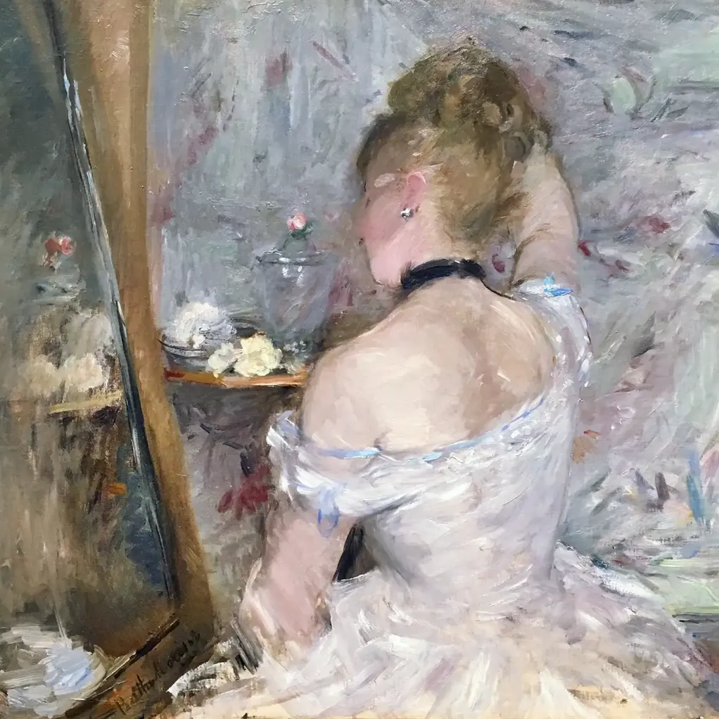 Берта Моризо — Женщина за туалетом, 1875-1880 (холст, масло)