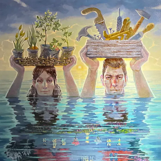 Юлия Непокрытая -- Побег с ковчега, 2025 (холст, масло)