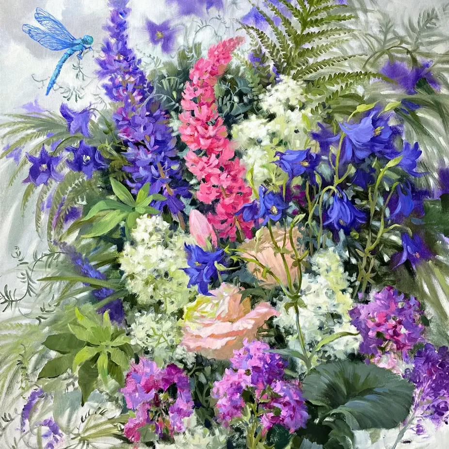 Юлия Непокрытая -- Среди цветов, 2023 (холст, масло)