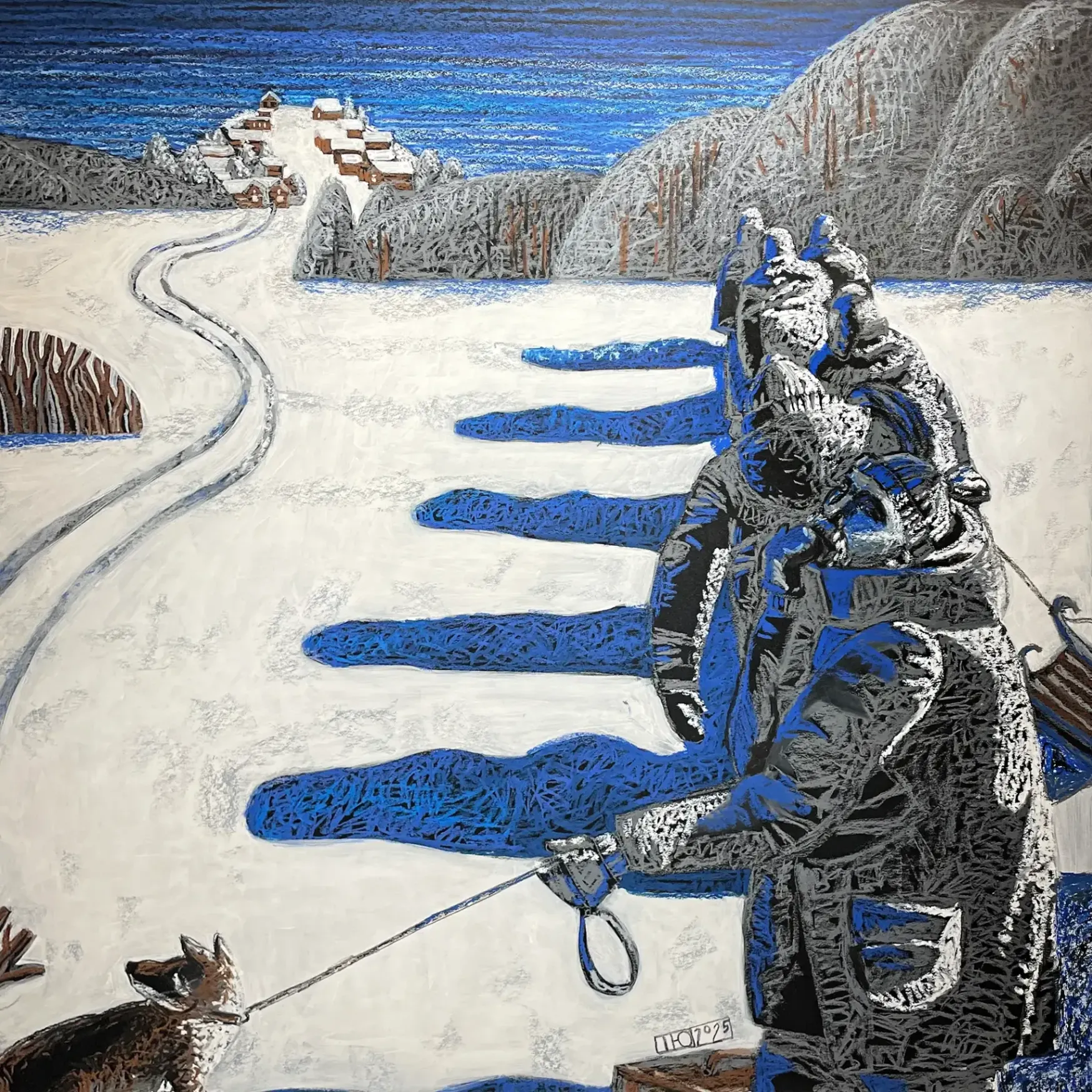 Юлия Шадрина — Конец февраля, 2025 (бумга, смешанная техника)