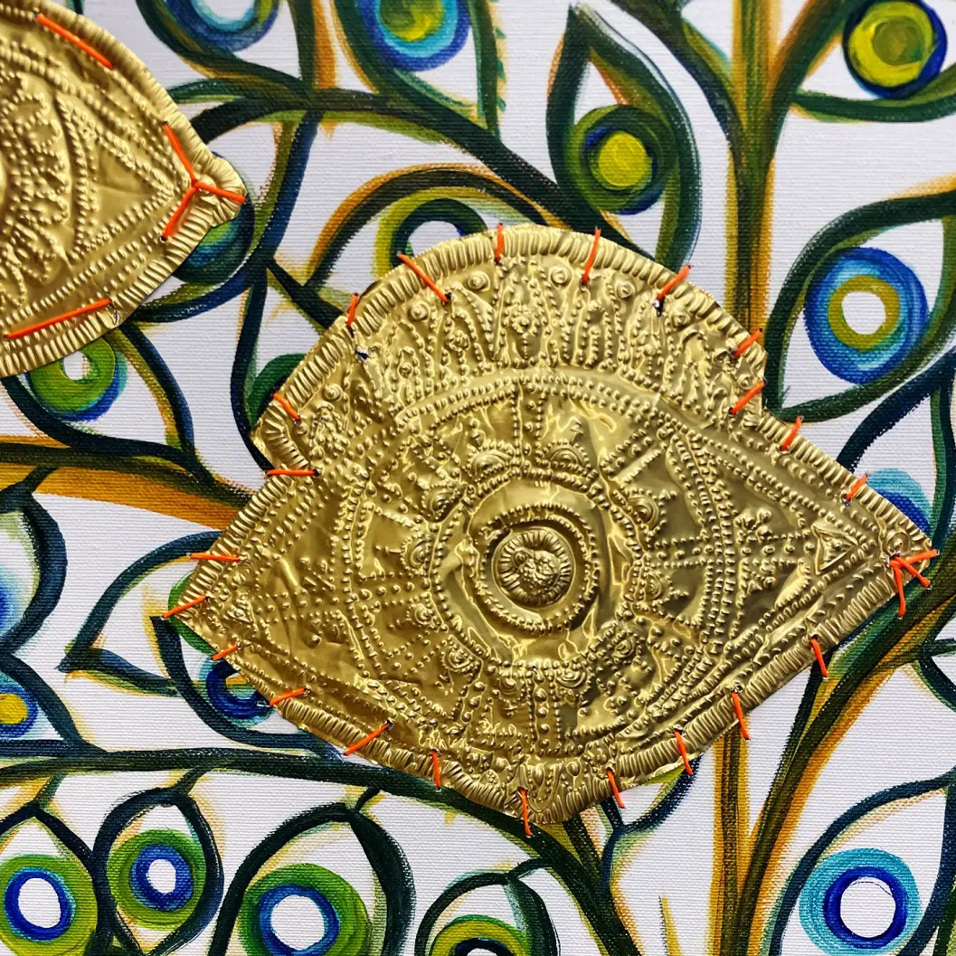 Яна Ступ — Рост, фрагмент, 2024 (смешанная техника)